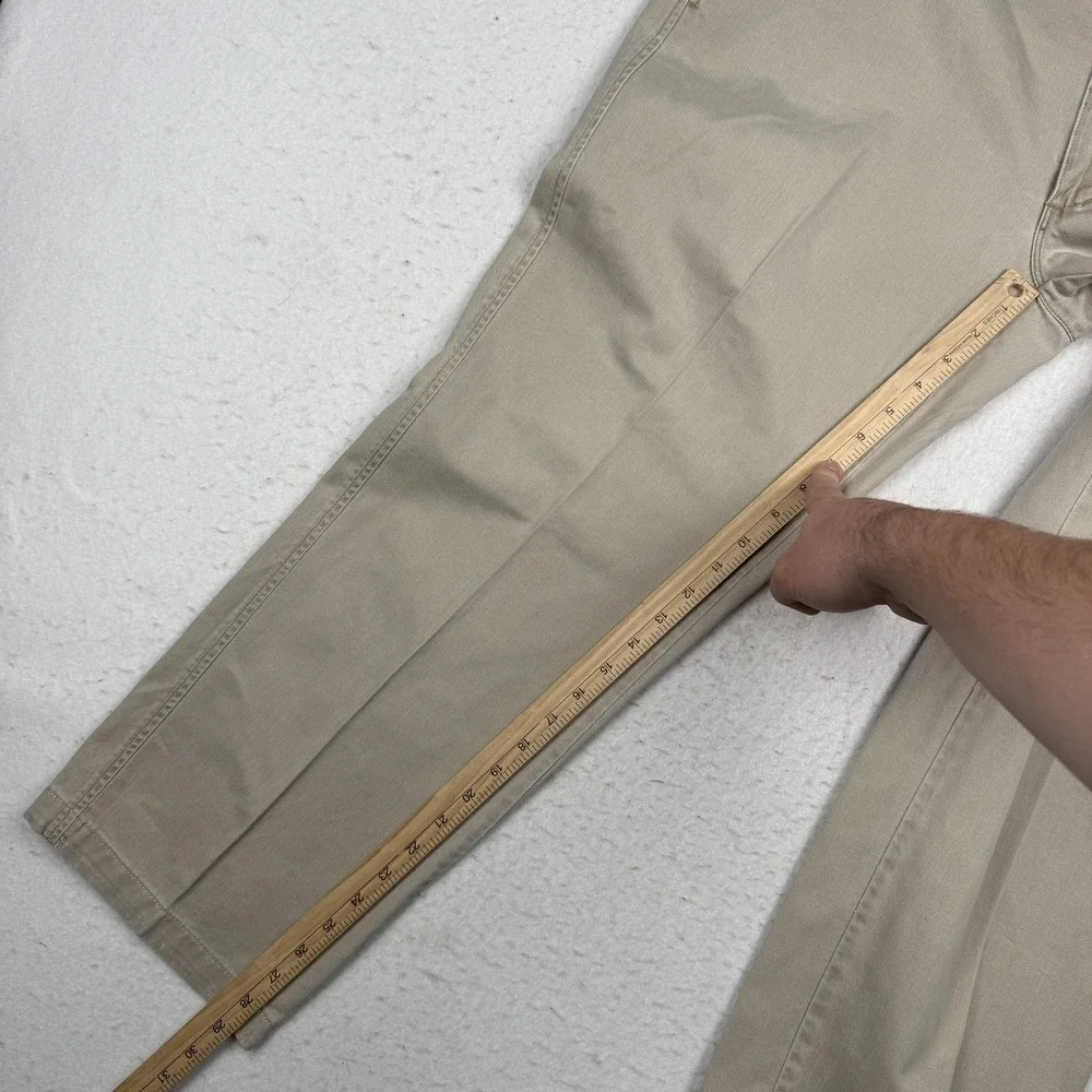 Lot 2 Orvis Pants Mens 40x30 Beige Cotton Canvas Chino Classic Casual Outdoor